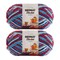 Bernat Blanket Brights Red White & Boom Yarn - 2 Pack of 300g/10.5oz - Polyester - 6 Super Bulky - 220 Yards - Knitting/Crochet